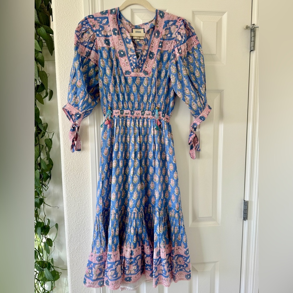 Bell By Alicia Bell Pink Blue Floral Maxi Dress
